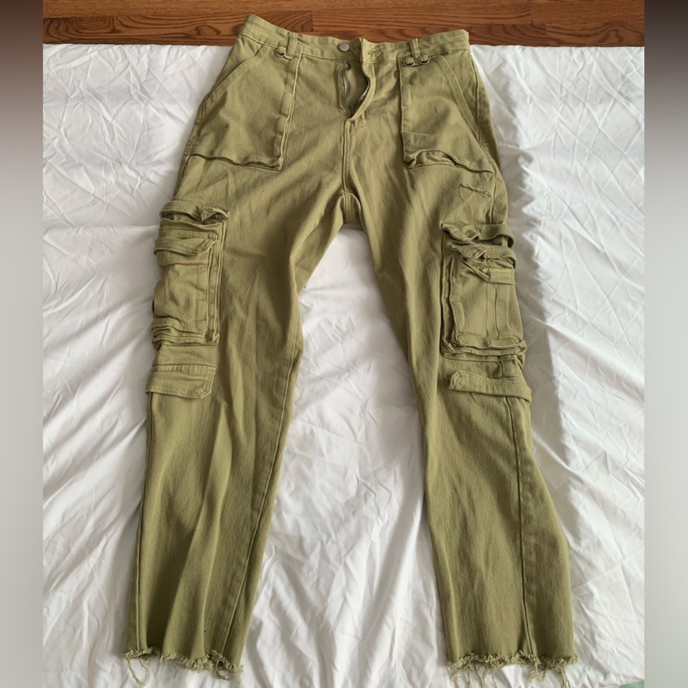 American Bazi Green Cargo Pants Utility Style